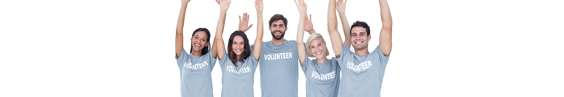 volunteer people raising their hands