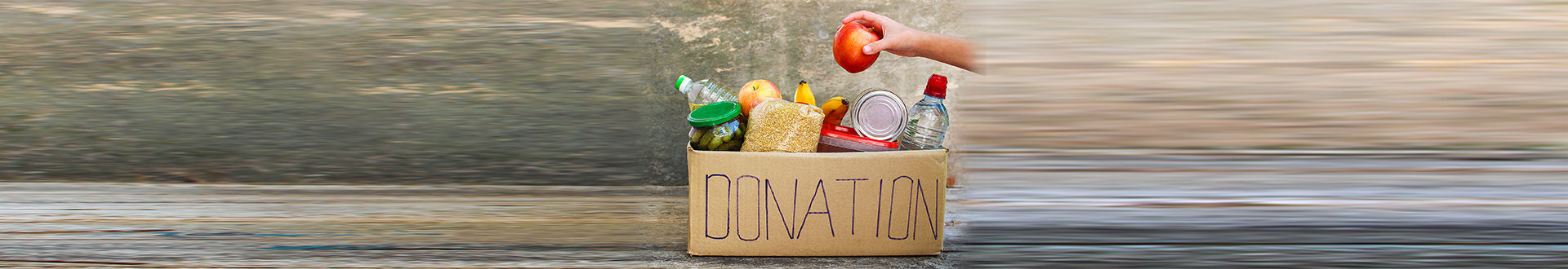 donation box with groceries